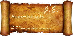 Juranovics Erik névjegykártya